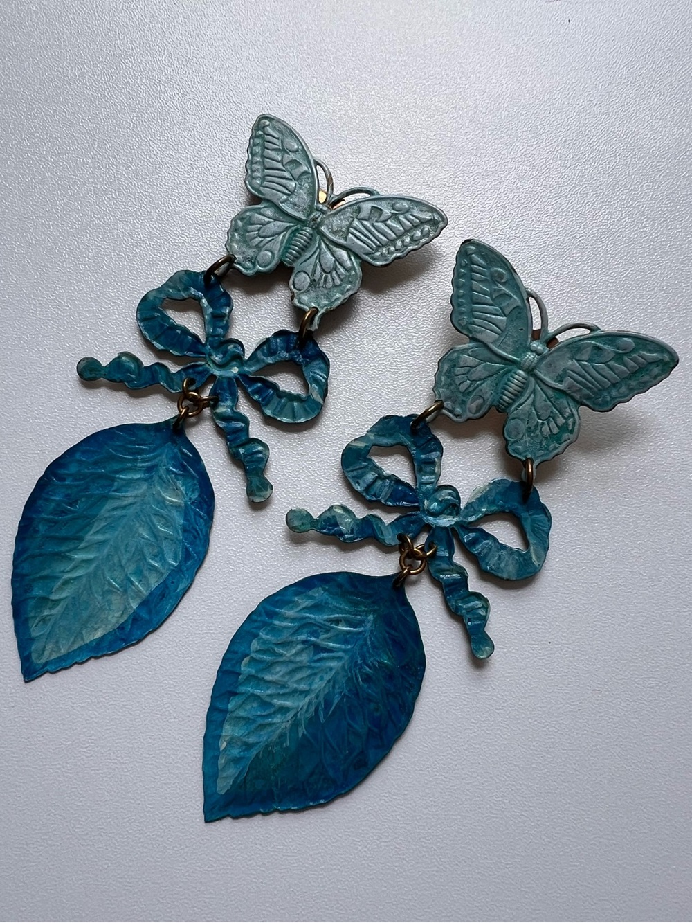 WE DREAM IN COLOUR Blue Butterfly Statement Earrings $250 - Picture 2 of 5